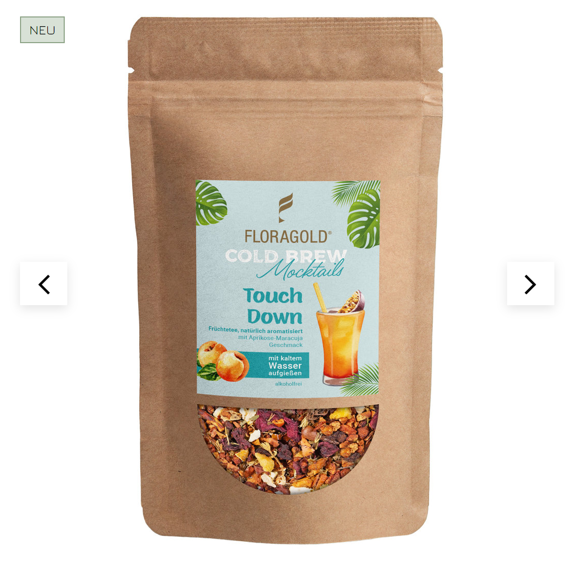 Coldbrew Mocktail Touch Down Früchtetee, Aprikose-Maracuja, 100g